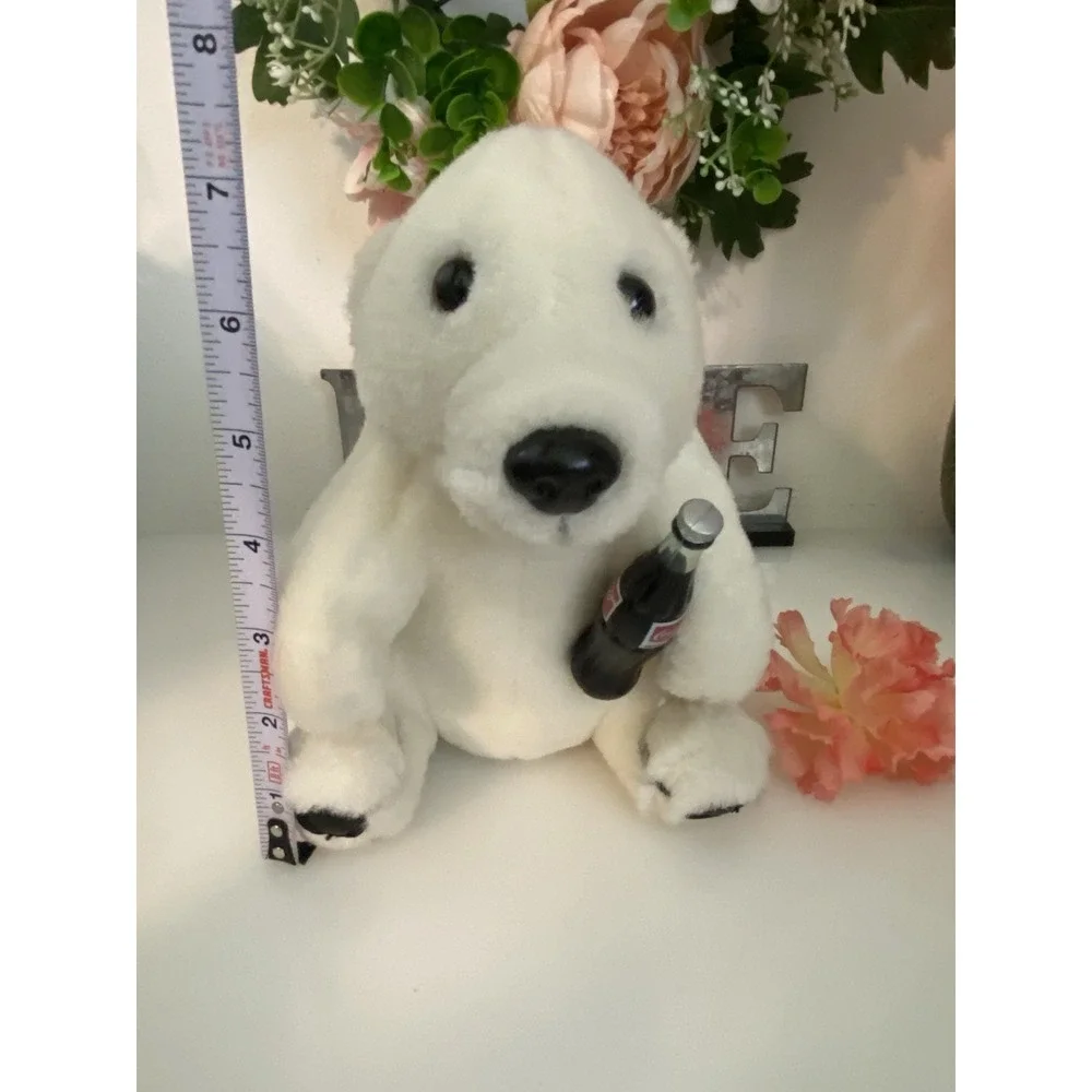 Coca Cola Smiling Polar Bear‎ 1993 Plush w Coke Bottle 7.5